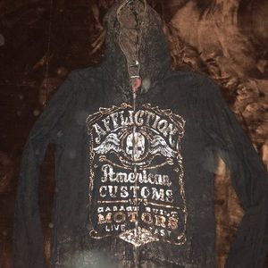 Reversible Affliction Full Zip Hoodie